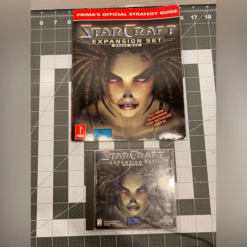 Starcraft Brood War Expansion Set (PC 1999) + Prima Strategy Guide, Tested!